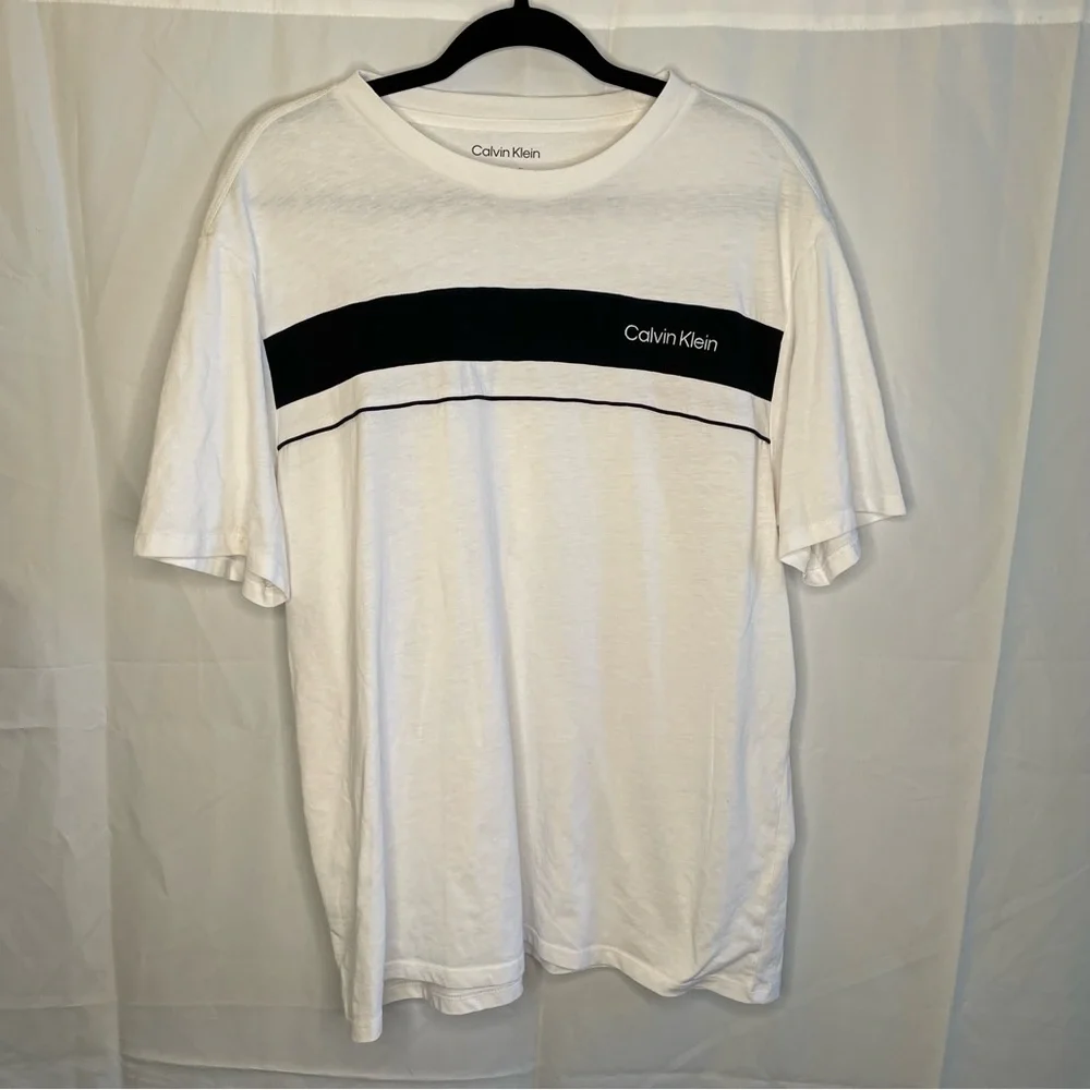 CALVIN KLEIN SS PIPING STANDAD LOGO CREW - Picture 2 of 6